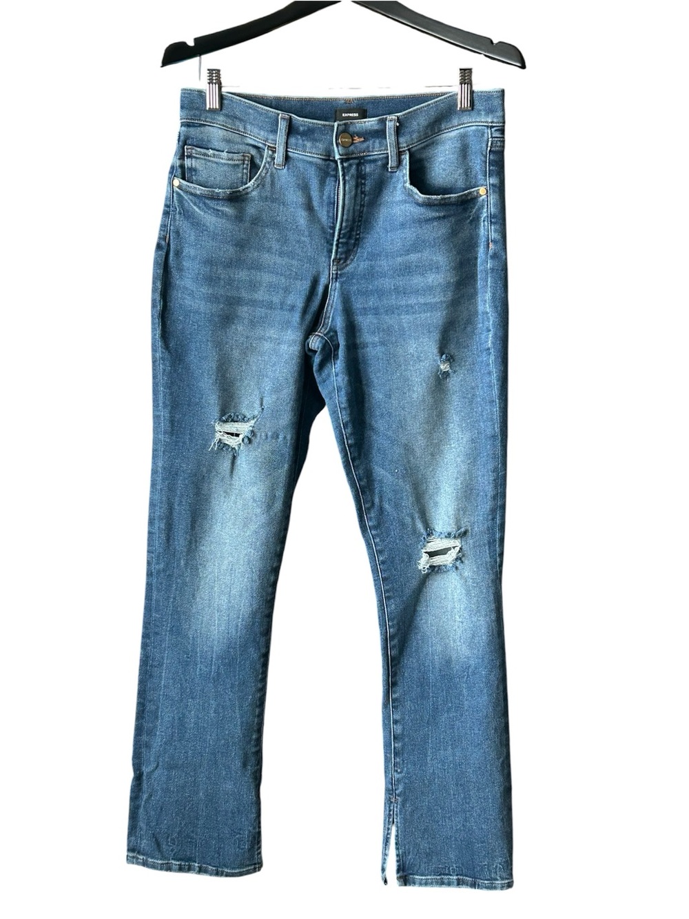 Express Mid Rise Distressed Skyscraper Jeans Size 10R
